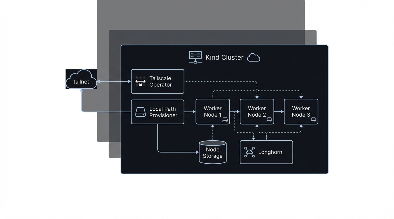 Tailscale Operator, Local Path Provisioner, Longhorn for Kind + Cloudburst